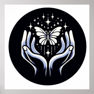 Poster Borboleta da Esperança Símbolo de Força e Resiliên
