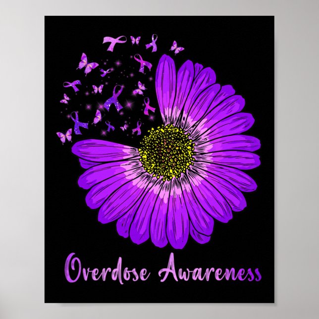 Poster Borboleta Daisy Borboleta Roxo Sensação de Sobredo (Frente)