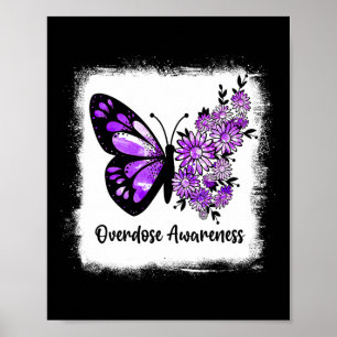 Poster Borboleta Daisy Branqueada Borboleta Roxa Sobredos