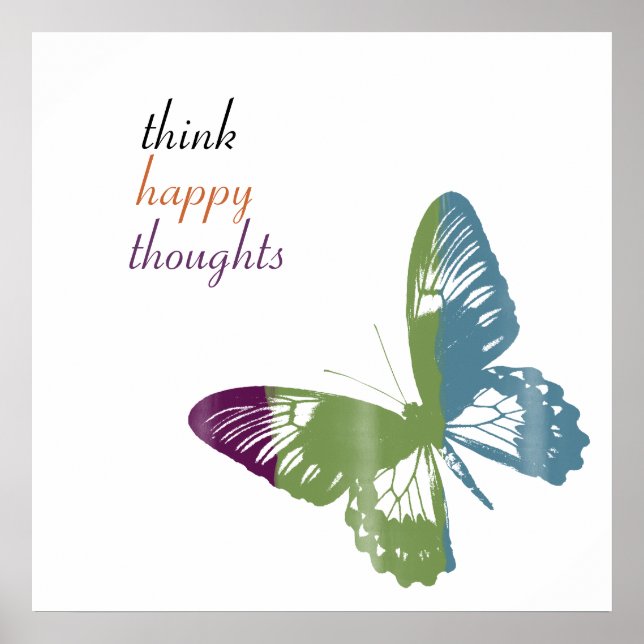 Pôster Borboleta de Aquarela (Frente)