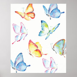 Poster Borboleta de Aquarela