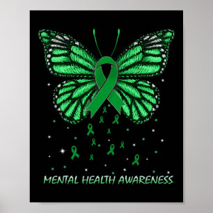 Poster Borboleta de Consciência da Saúde Mental