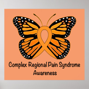 Pôster Borboleta de CRPS/RSD da fita da esperança