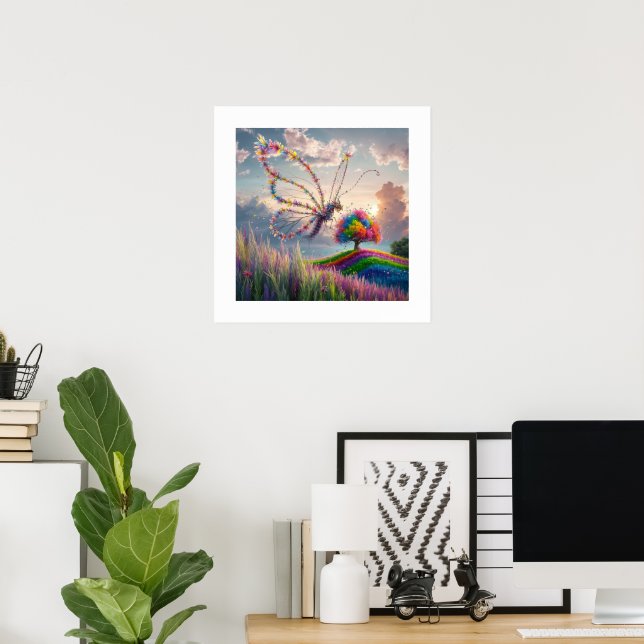 Poster Borboleta de Dragão Whimsical em Sangue: Itrato (Escritório em casa)
