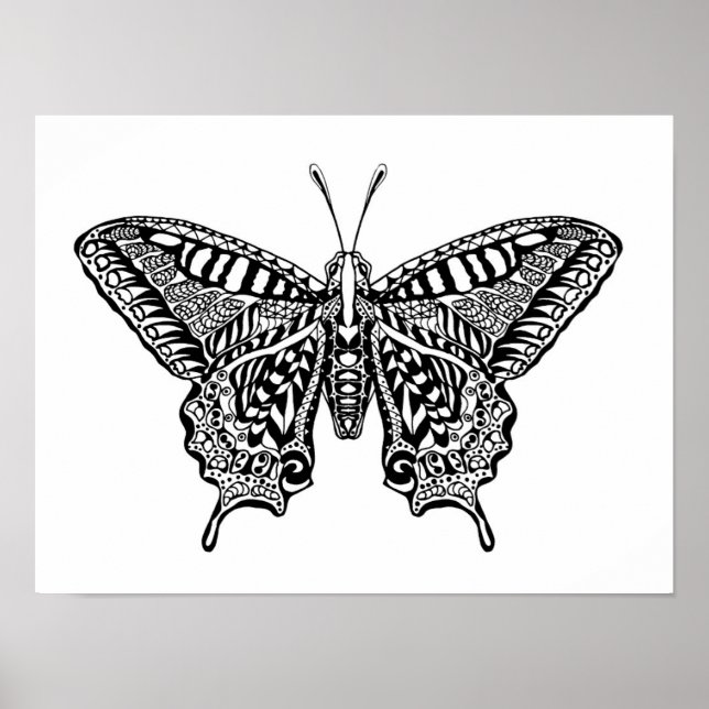 Poster Borboleta de Estilo 4 (Frente)