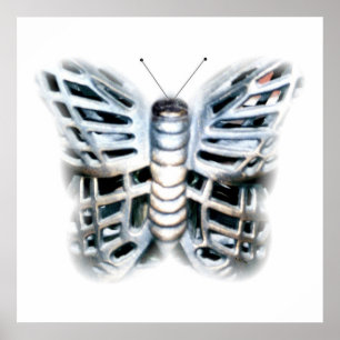 Poster Borboleta de Ferro Brass