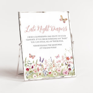 Poster Borboleta de flor selvagem Fraldas noturnas tardia