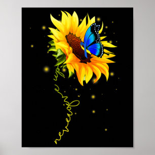 Poster Borboleta De Girassol Nunca Desiste Da Síndrome