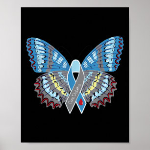 Poster Borboleta de Sensibilização para a Diabetes Cura