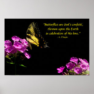 Poster Borboleta-do-brejo Tiger e Phlox selvagem