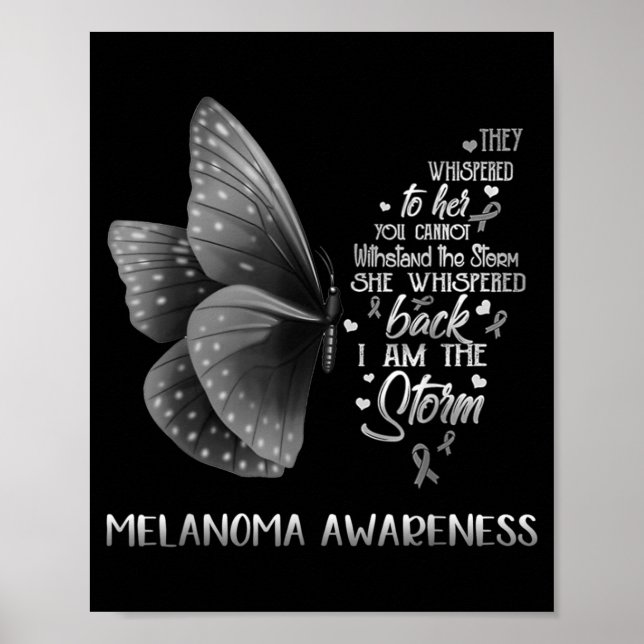 Poster Borboleta Eu Sou A Consciência do Melanoma (Frente)