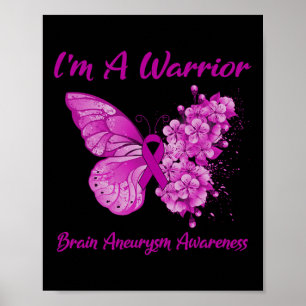 Poster Borboleta Eu sou um guerreiro Cérebro Aneurisma Co
