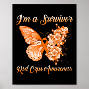 Poster Borboleta Eu sou um Sobrevivente Sd Crps Consciênc