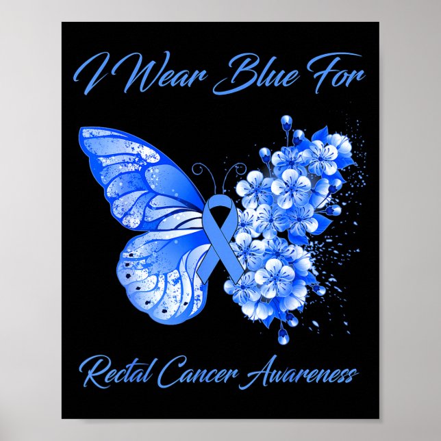 Poster Borboleta eu uso azul para conscientização sobre o (Frente)