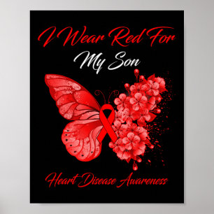 Poster Borboleta Eu Uso Vermelho Para a Conscientização d