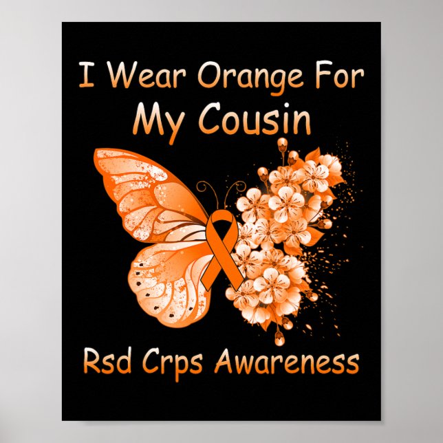 Poster Borboleta Eu Visto Laranja Para Meu Primo RSD CRPS (Frente)