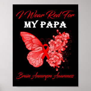 Poster Borboleta Eu Visto Vermelho Para Meu Papá Cérebro