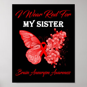 Poster Borboleta Eu Visto Vermelho Para Minha Irmã Cérebr