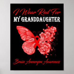 Poster Borboleta Eu Visto Vermelho Para Minha Neta Cérebr