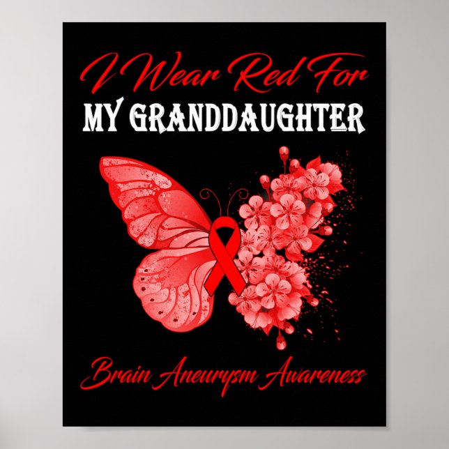 Poster Borboleta Eu Visto Vermelho Para Minha Neta Cérebr (Frente)
