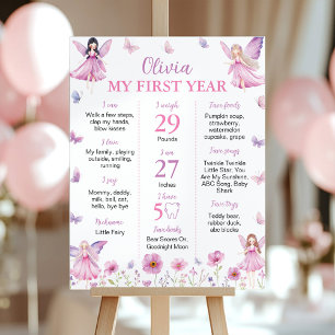 Poster Borboleta Fada Jardim Floral Aniversário Marco