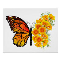 Borboleta Flor com Papagaio Amarelo da Califórnia