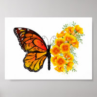 Borboleta Flor com Papagaio Amarelo da Califórnia