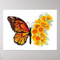 Borboleta Flor com Papagaio Amarelo da Califórnia