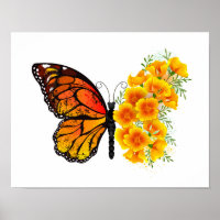Borboleta Flor com Papagaio Amarelo da Califórnia