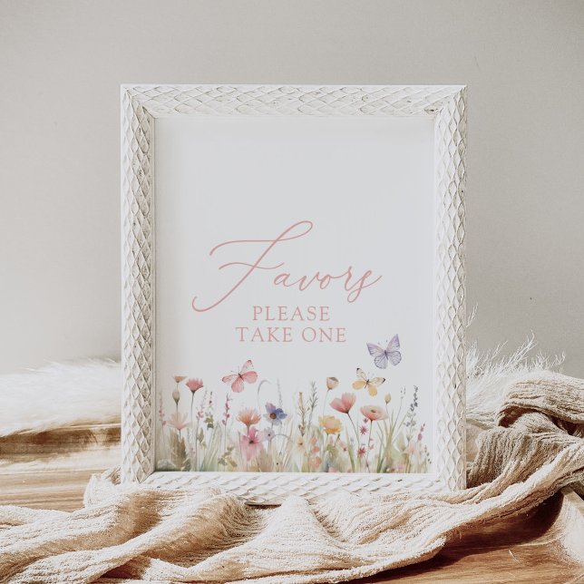 Poster Borboleta Flor Selvagem Chá de fraldas Favorece Si (Criador carregado)