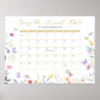Borboleta Floral Adivinha o Calendário de Data de