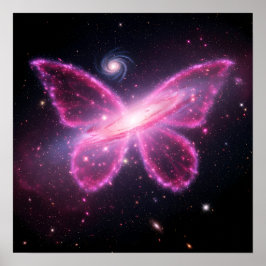 Poster Borboleta Galáctica de Luz em um Céu Cósmico