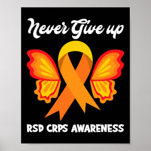Poster Borboleta Hope Fighter Orange Ribbon Rsd Crps Awar