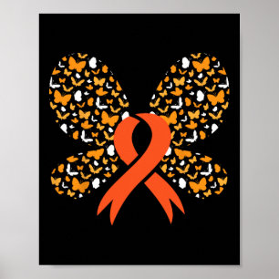 Poster Borboleta Laranja Leucemia Leucemia Survivo