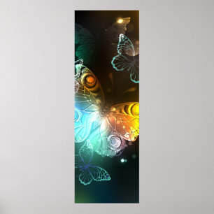 Poster Borboleta Luminosa e borboletas noturnas
