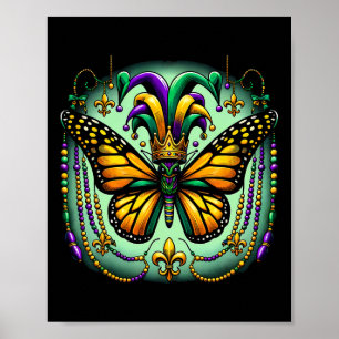Poster Borboleta Monarca Jester do Mardi Gras