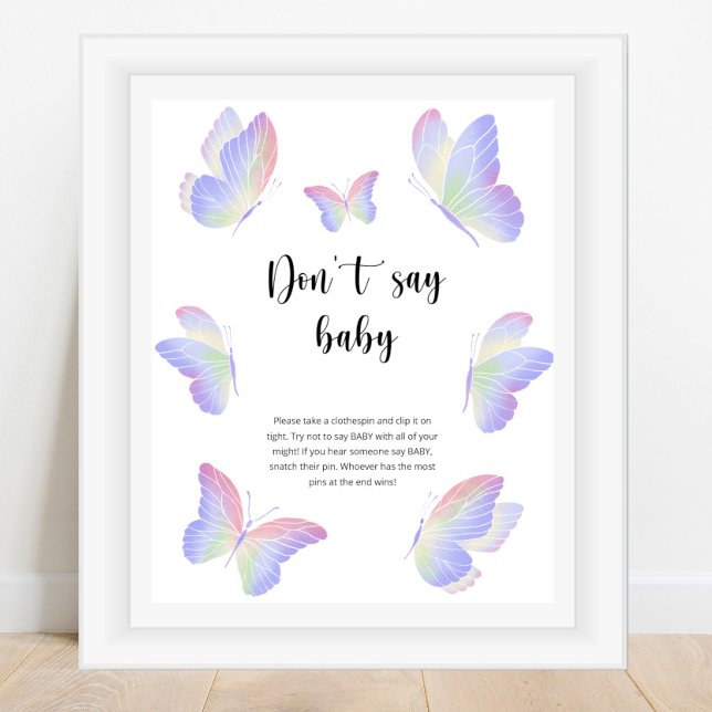 Poster Borboleta Não diga baby (Criador carregado)