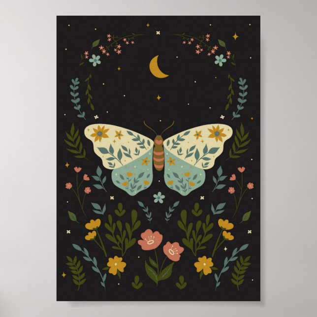 Poster borboleta no estilo boho (Frente)