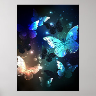 Poster Borboleta Noturna Esvoaçante