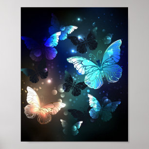 Poster Borboleta Noturna Flutuante