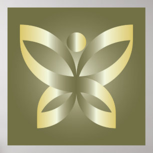 Poster borboleta Ouro