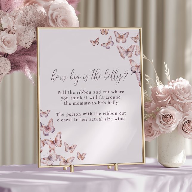 Poster Borboleta Púrpura e Rosa Quão Grande É O Jogo Da B (Criador carregado)