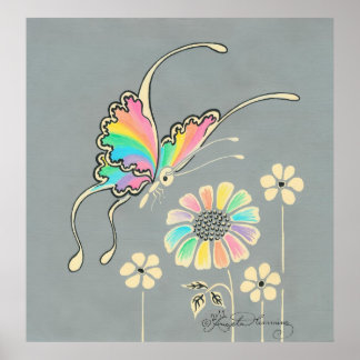 Poster Borboleta Rainbow Fantasy
