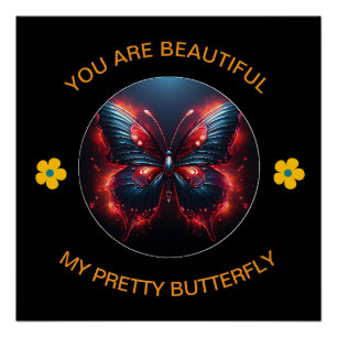 Pôster Borboleta Romântica