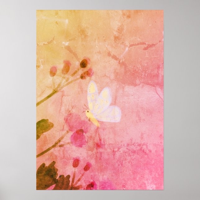Poster Borboleta Rosa (Frente)