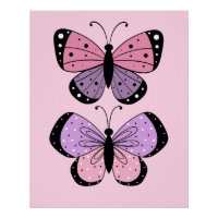 Borboleta Rosa e Roxa