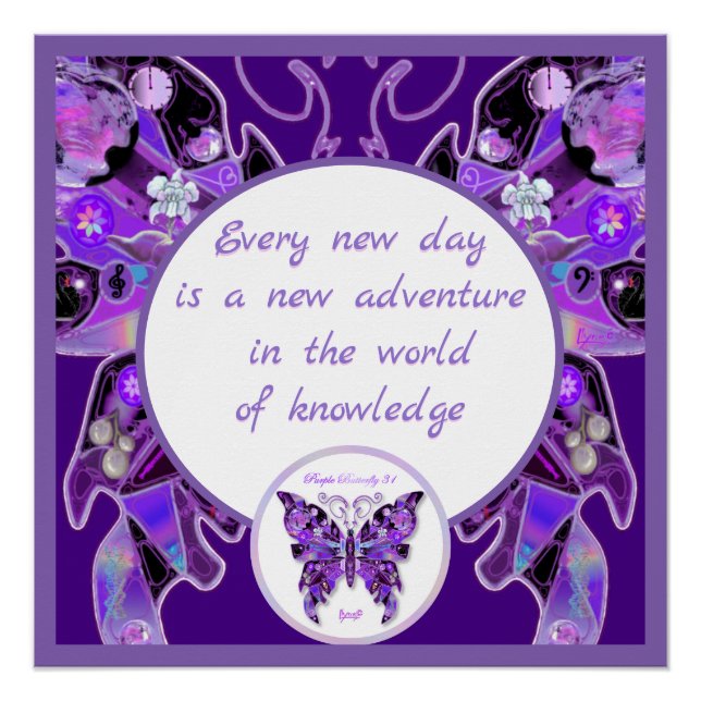 Pôster borboleta roxa (Frente)