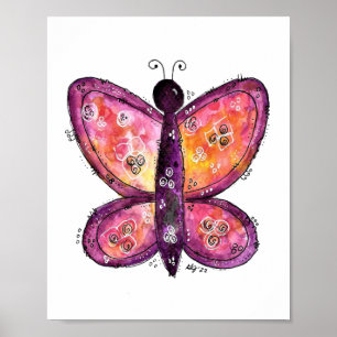 Poster Borboleta Roxa Whimsic