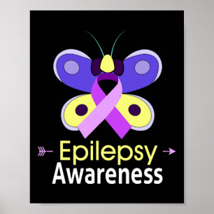 Poster Borboleta Roxo Apoio à Sensibilização para a Epile