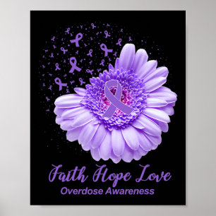Poster Borboleta Roxo Fita Roxo Awarene Sobredosagem de G